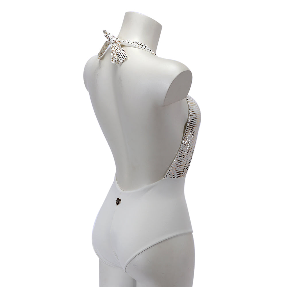 Twinset One-Piece Bow Detail Swimsuit With Laminated Polka Dots
