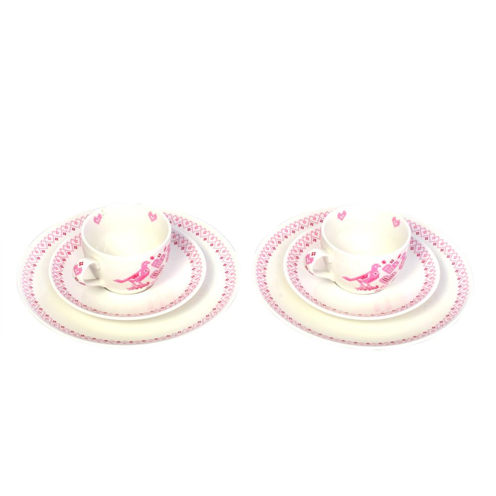 Hutschenreuther Set 6 Pcs  Hearts Rose  Birds