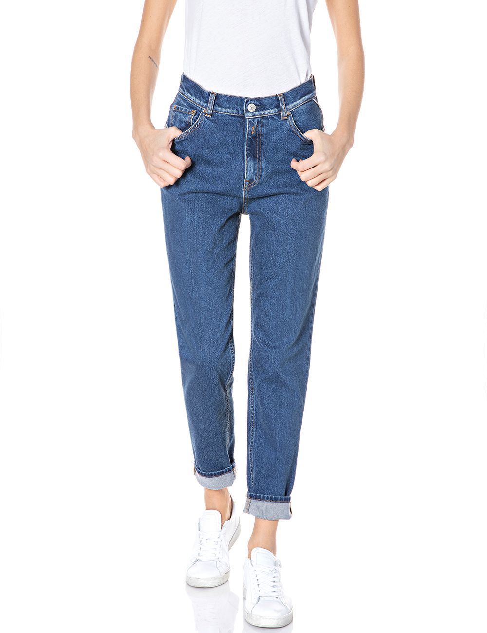 Replay Women's High Waist Tapered Leg Jeans