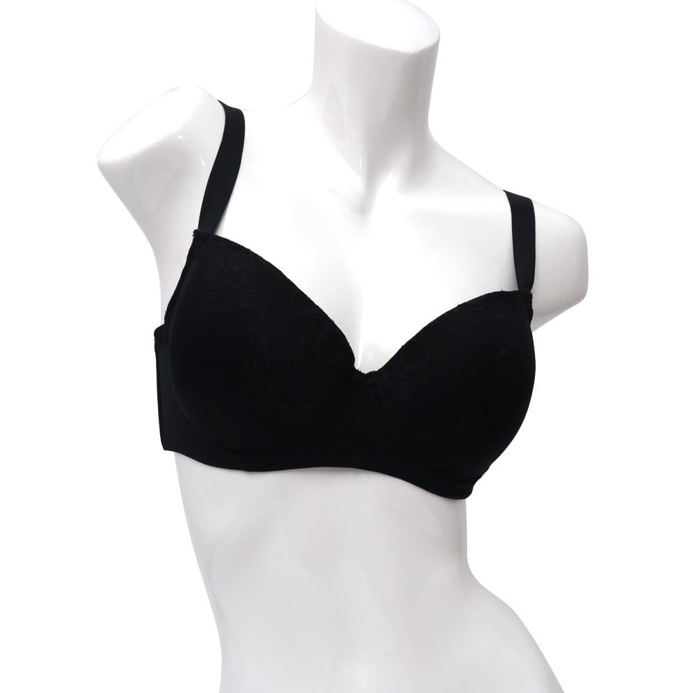 Yamamay Padded Balcony Bra With Inserted Pad In Different Cup Black