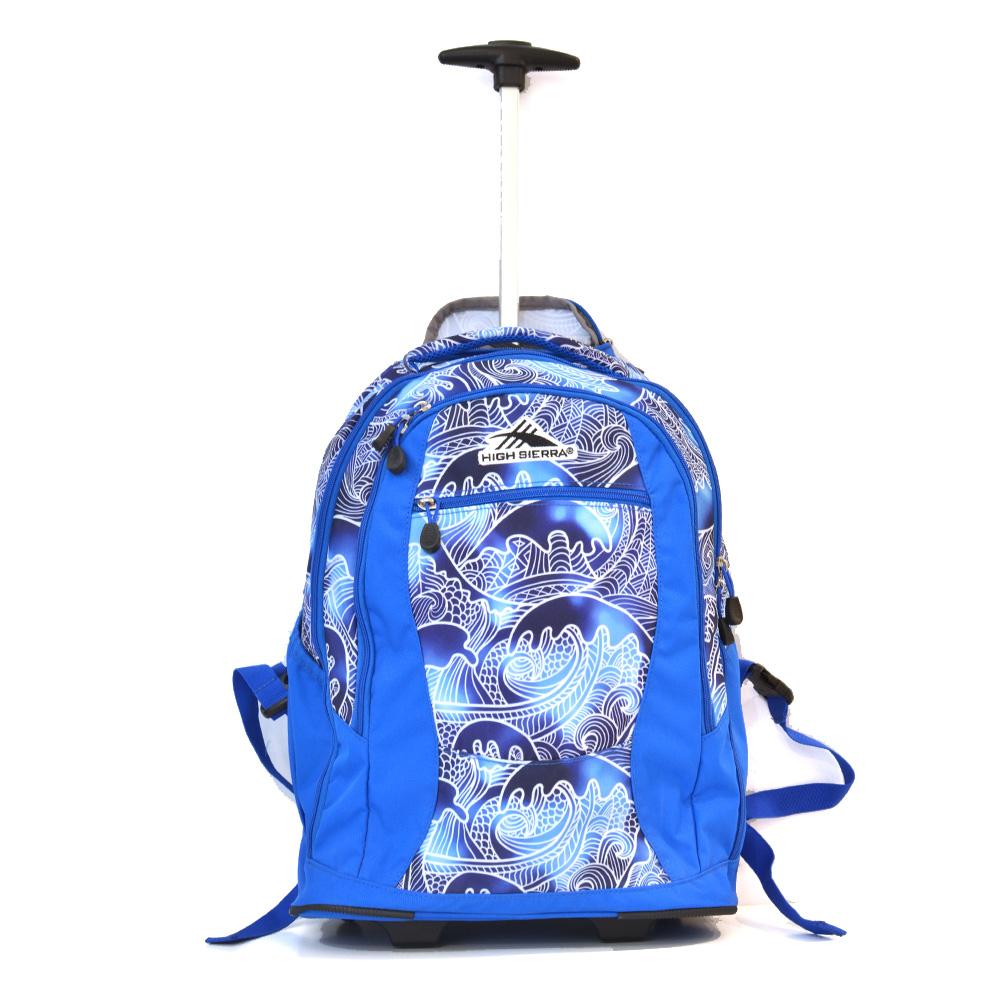 High Sierra Curve Wheeled Backpack High Tide/Vivid Blue