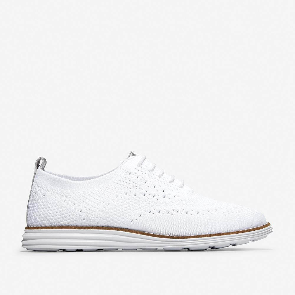 Cole Haan OriginalGrand Stitchlite Wing Oxford: Optic White Knit / Optic White