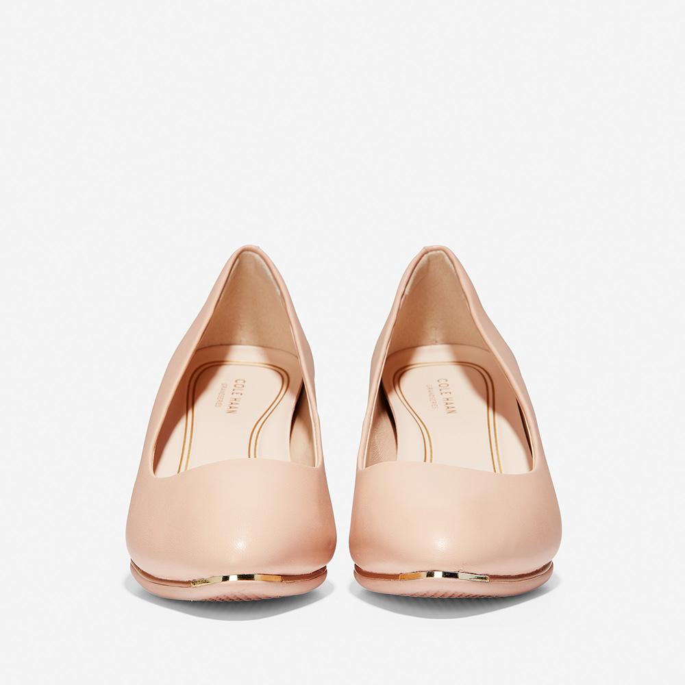 Cole Haan Grand Ambition Wedge (75mm) Mahogany Rose Leather/ Mahogany Rose / Brushed Gold