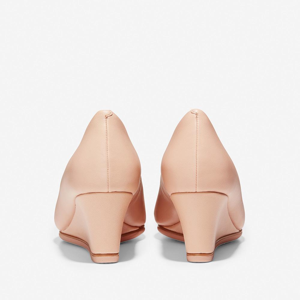Cole Haan Grand Ambition Wedge (75mm) Mahogany Rose Leather/ Mahogany Rose / Brushed Gold