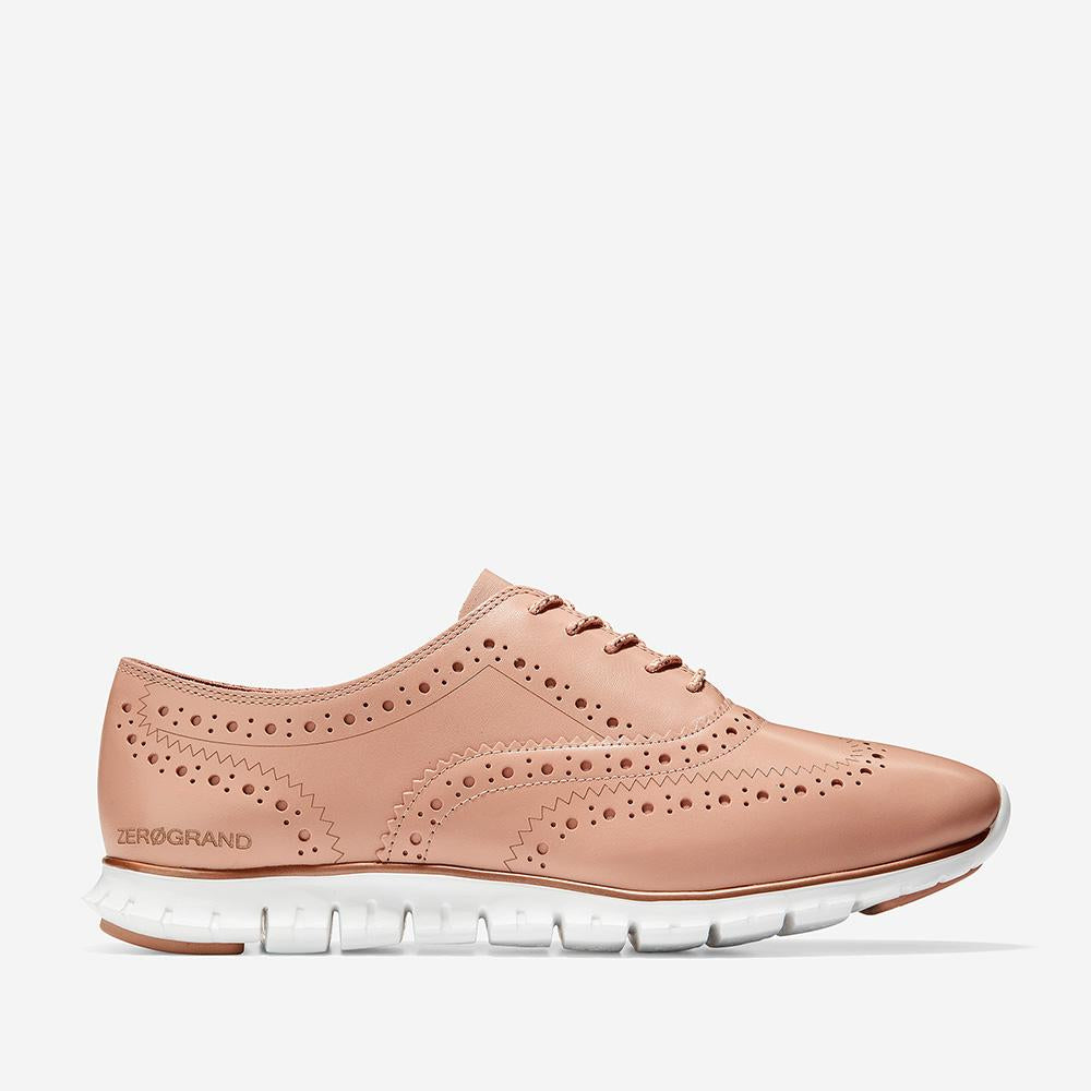 Cole Haan ZEROGRAND Wing Oxford Closed Hole Mahogany Rose Leather/Optic White
