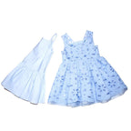 Mimisol Sleeveless Floral-Eyelet Blue Dress