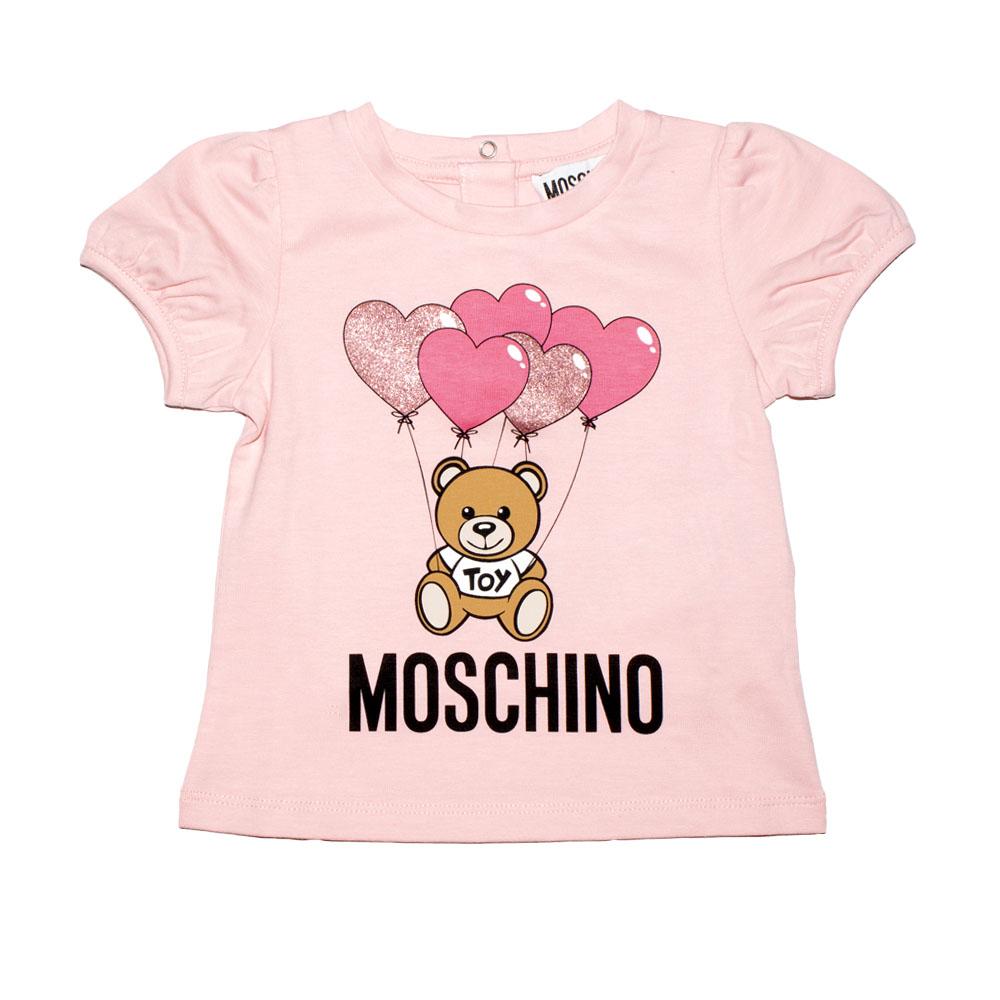 Moschino Pink Cotton Logo T-Shirt